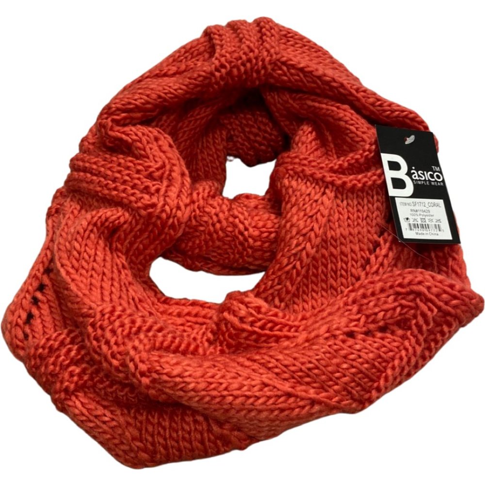 Basico Women's Soft Thick Ribbed Knit Winter Infinity Circle Loop Scarf